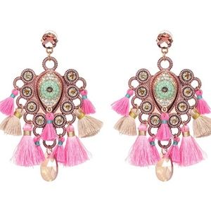 Pink tassel earrings